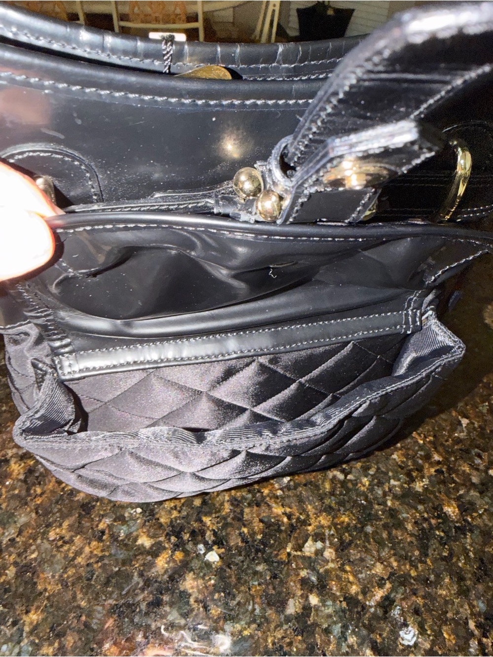 Burberry Black Quilted Shoulder /cross body Bag with Gold-Tone Hardware - Picture 8 of 9